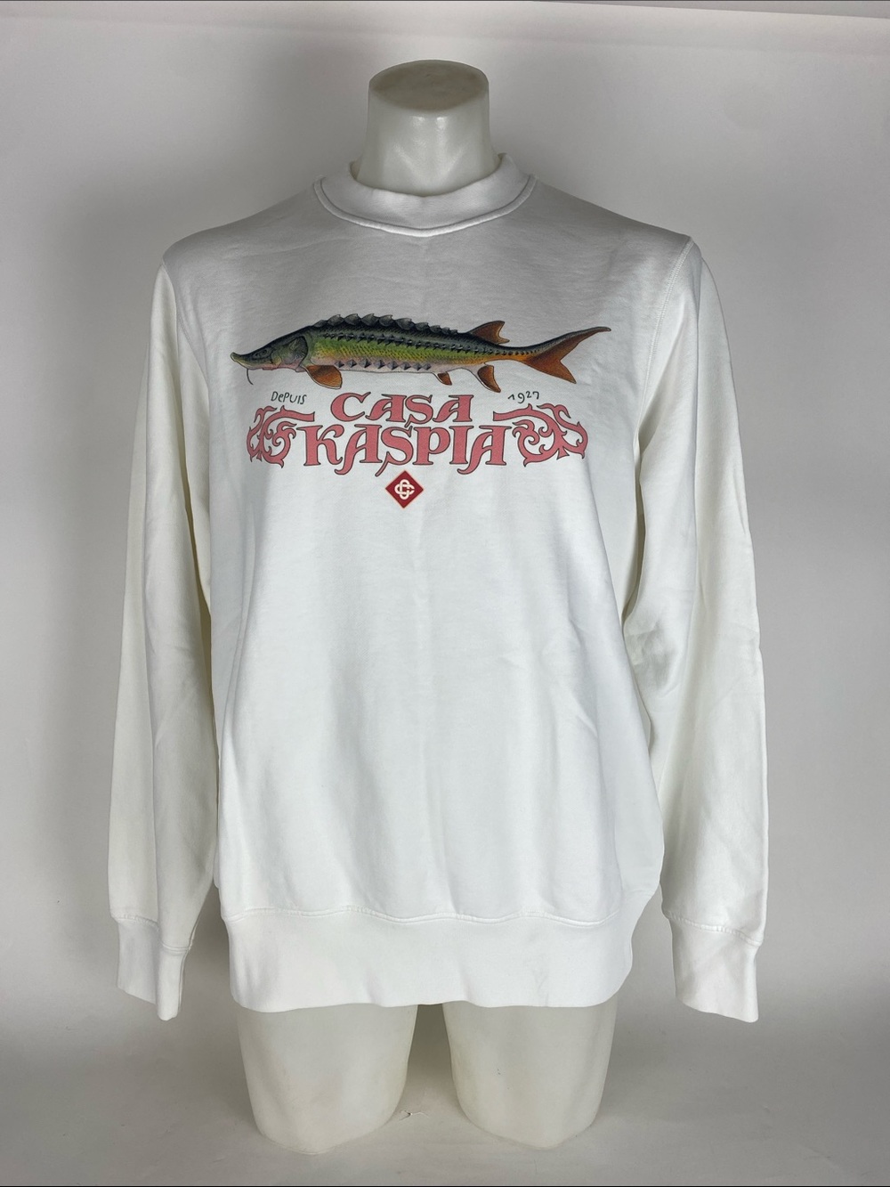 Casablanca Optic White LoppBack Kaspia Sweatshirt Casa Kaspia Men’s Size M